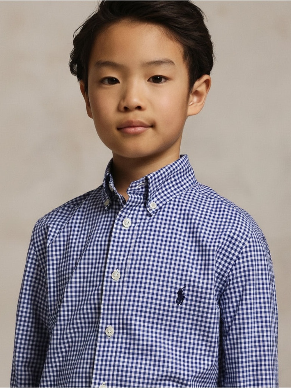 Ralph Lauren Blue Gingham Button-Down Shirt